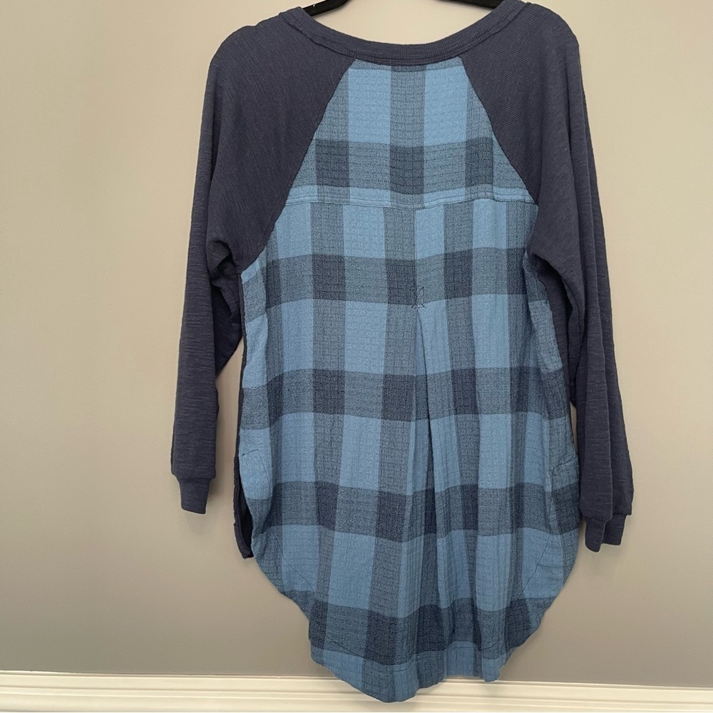 Anthropologie x Pilcro Plaid Mixed Media Boyfriend V Neck Tunic XS - Picture 4 of 5